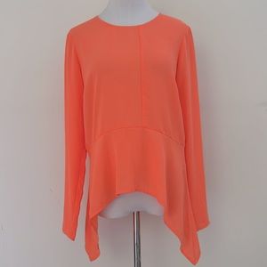 PROJECT RUNWAY || NWOT - Orange Semi-Sheer Long Sleeve Top. Sz. S